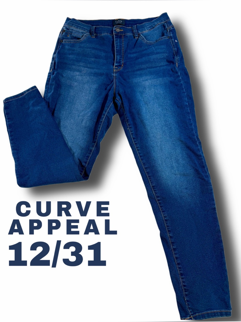 Classic Mid-Rise Skinny Jeans in Dark Blue